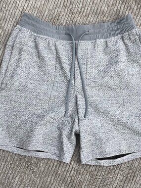 Lululemon Men's Gray Heathered Lined Shorts Size L